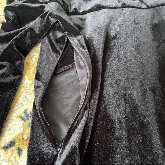 All Saints Black Velvet Midi Dress NWT - Picture 7 of 11